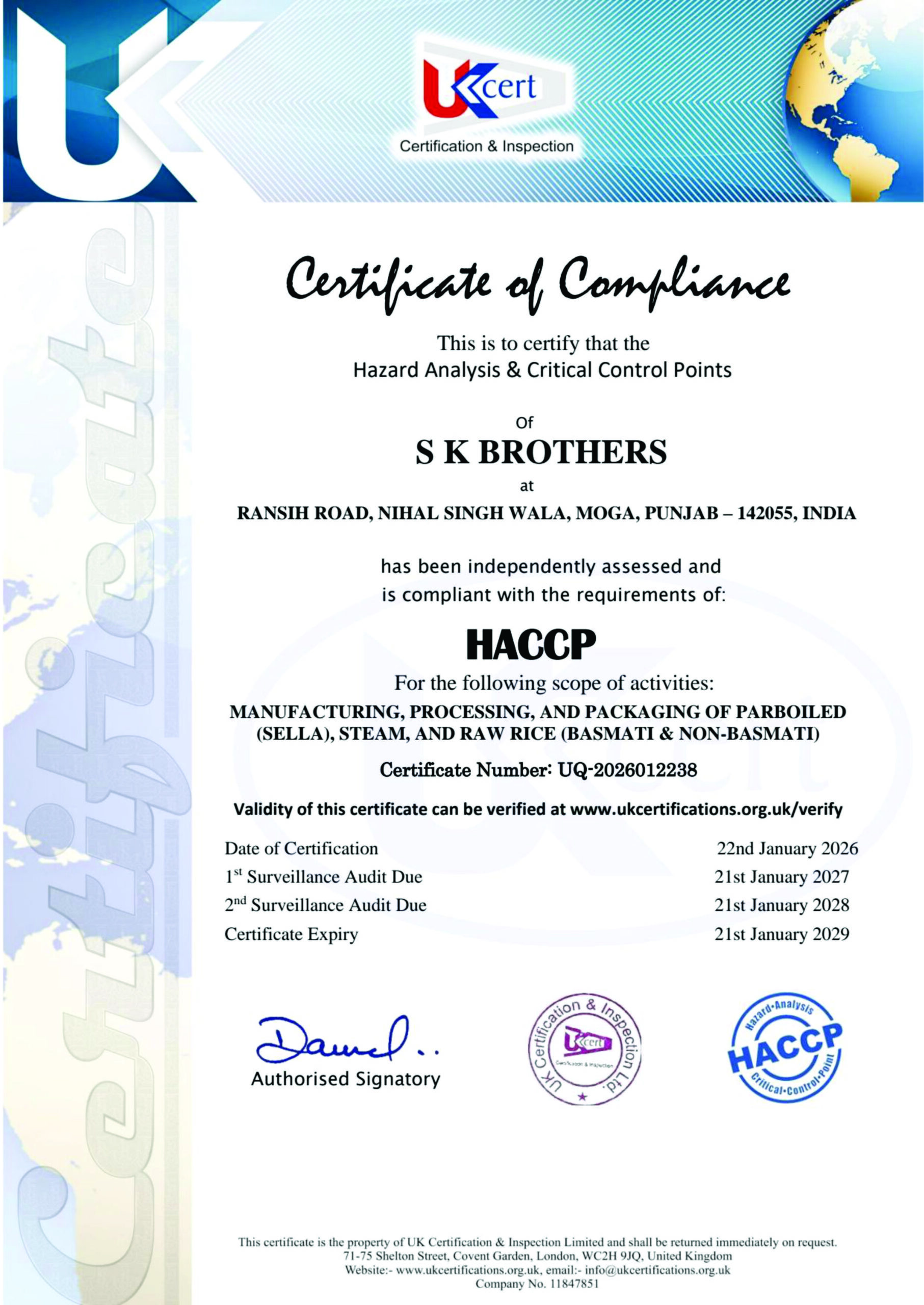 demo certificate